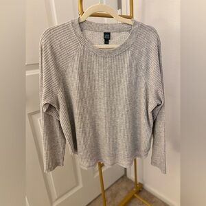 Wild Fable - Super Soft Waffle Knit Long Sleeve Crewneck Top - Gray - M - EUC ❣️